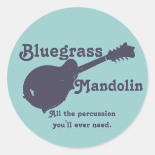 Bluegrass-Mandoline - das ganzes Schlagzeug, das Runder Aufkleber