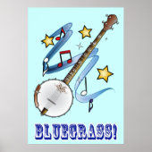 Bluegrass Music mit Banjo Poster (Vorne)