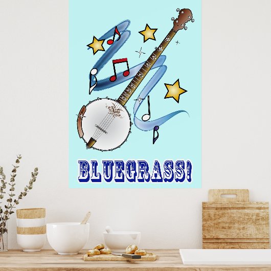 Bluegrass Music mit Banjo Poster (Küche)