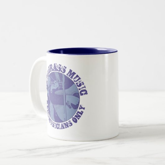 Bluegrass Music Real Musicians Only Blue Players Zweifarbige Tasse (Vorderseite Links)