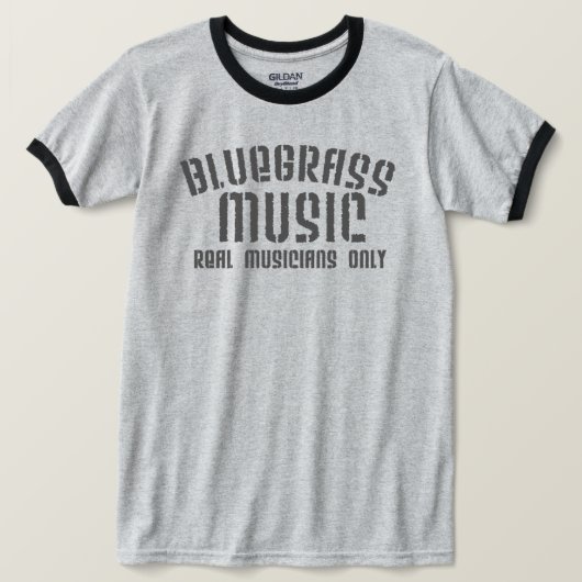 Bluegrass Music Real Musicians Only Old Time Text T-Shirt (Design vorne)