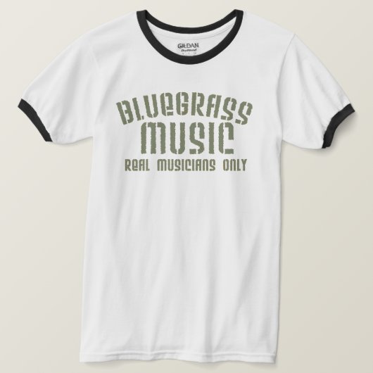 Bluegrass Music Real Musicians Only Old Time Text T-Shirt (Design vorne)