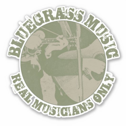 Bluegrass Music Real Musiker Nur grüne Spieler Aufkleber (Vorderseite)