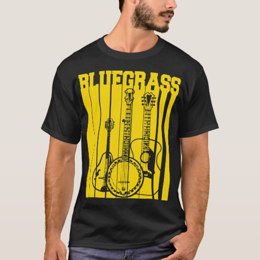 Bluegrass Music Retro Vintag Banjo Mandolin T-Shirt (Vorderseite)