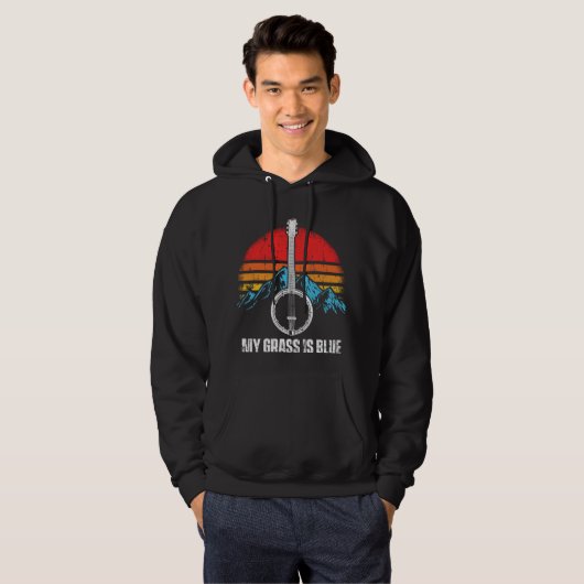 Bluegrass Musical Banjo Player Music Mountains Hoodie (Vorne ganz)