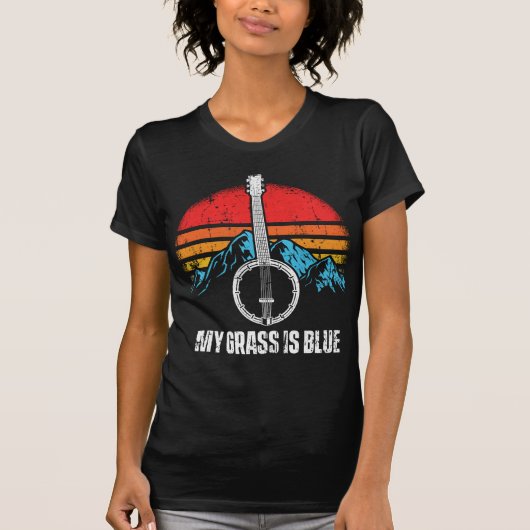 Bluegrass Musical Banjo Player Music Mountains T-Shirt (Vorderseite)