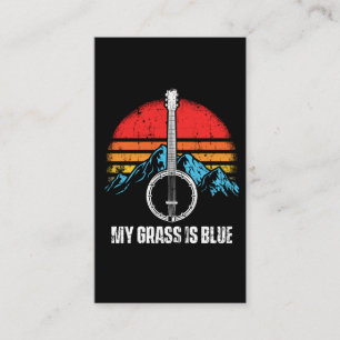 Bluegrass Musical Banjo Player Music Mountains Visitenkarte