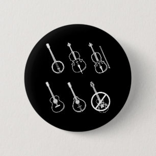 Bluegrass-Musik Vintage-Banjo Mandoline Geige Button