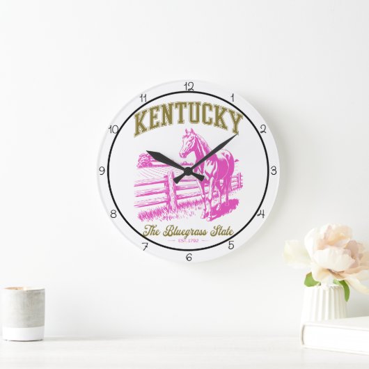 Bluegrass-Staatspferd Kentucky Große Wanduhr (Zuhause)