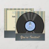 Bluegrass-Vintage Vinylaufzeichnungs-Party Einladung (Vorne/Hinten)