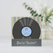 Bluegrass-Vintage Vinylaufzeichnungs-Party Einladung (Stehend Vorderseite)