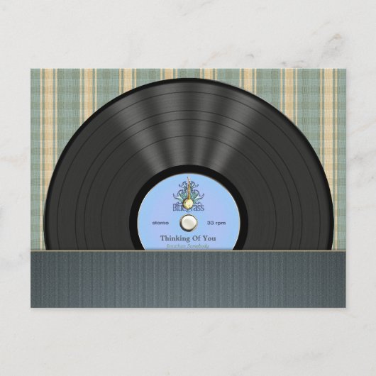 Bluegrass Vinyl Record Personalisierte Postkarten (Vorderseite)