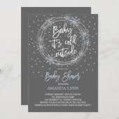 BlueGray Baby Es ist kalte Außendusche Einladung (Vorne/Hinten)