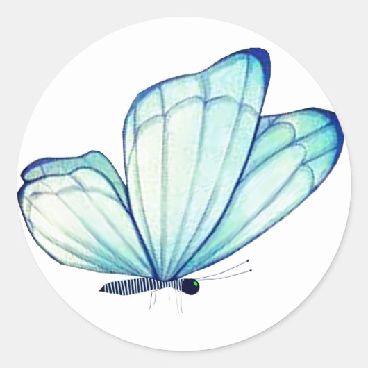 Bluegreen Butterfly Umschlag Aufkleber (Vorderseite)