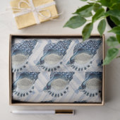 Bluegreen conch-Muscheln auf Zickzack bkgrnd Seidenpapier (Geschenk)