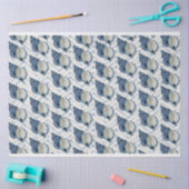 Bluegreen conch-Muscheln auf Zickzack bkgrnd Seidenpapier (Basteln)