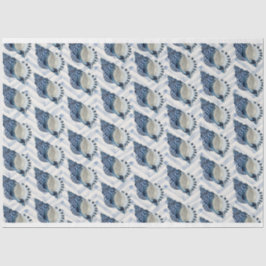 Bluegreen conch-Muscheln auf Zickzack bkgrnd Seidenpapier