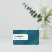 Bluegreen Curves Retro Minimalistisch Strip Custom Visitenkarte (Stehend Vorderseite)