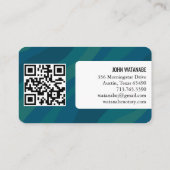 Bluegreen Curves Retro Minimalistisch Strip Custom Visitenkarte (Rückseite)