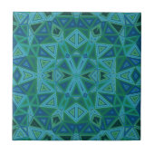 Bluegreen Dreiecke Keramik Tile Fliese (Vorderseite)