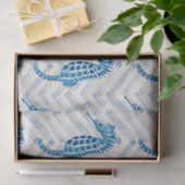 Bluegreen-Seepferde auf Zickzack Seidenpapier (Geschenk)