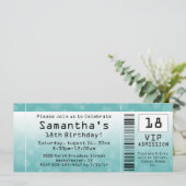 BlueGreen Ticket Einladungen (Stehend Vorderseite)