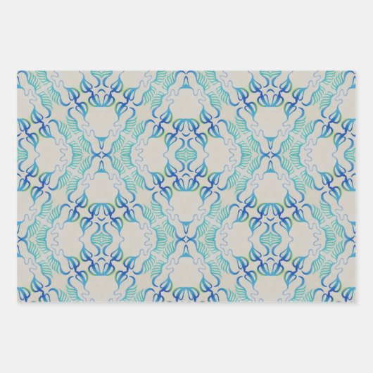 Bluegreen Wrapping Paper Flat Sheet Set 3 Geschenkpapier Set (Vorderseite 3)
