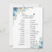 BlueI Liebe Sie um die Welt Bridal Game Card Einladung (Vorderseite)