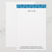 Blueish - Feathered Paisley Briefpapier (Vorne/Hinten)