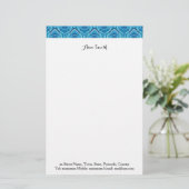 Blueish - Feathered Paisley Briefpapier (Stehend Vorderseite)