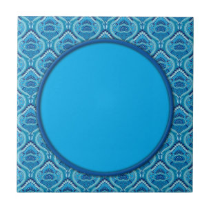 Blueish - Feathered Paisley Fliese