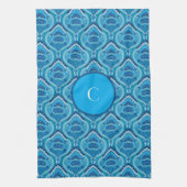 Blueish - Feathered Paisley Geschirrtuch (Vertikal)