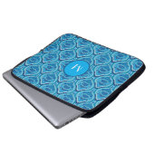 Blueish - Feathered Paisley Laptopschutzhülle (Vorne Knopf)