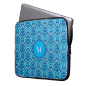 Blueish - Feathered Paisley Laptopschutzhülle (Vorderseite Links)