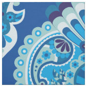 Blueish - Feathered Paisley Stoff (Muster)