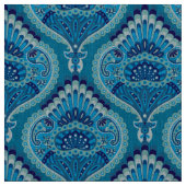Blueish - Feathered Paisley Stoff (Muster)
