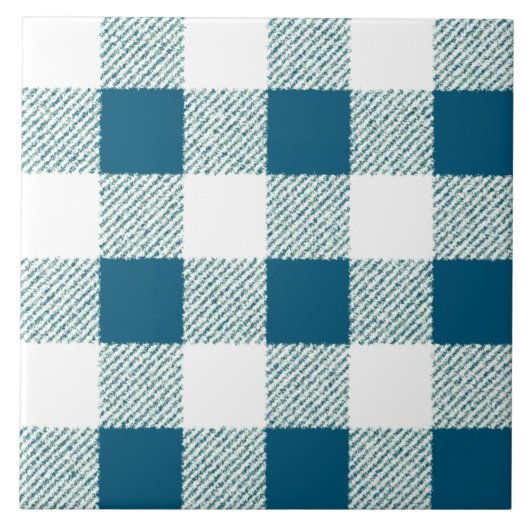 Blueish Gingham Karo Pattern Fliese (Vorderseite)
