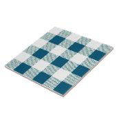 Blueish Gingham Karo Pattern Fliese (Seite)