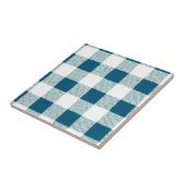 Blueish Green Gingham Karo Pattern Fliese (Seite)