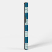 Blueish Green Gingham Karo Pattern iPhone Hülle (Rechte Seite)