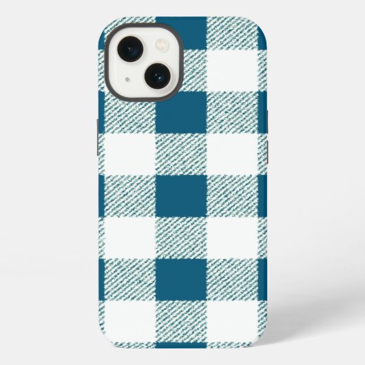Blueish Green Gingham Karo Pattern iPhone Hülle (Rückseite)