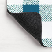 Blueish Green Gingham Karo Pattern Mousepad (Ecke)