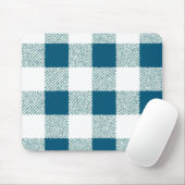 Blueish Green Gingham Karo Pattern Mousepad (Mit Mouse)