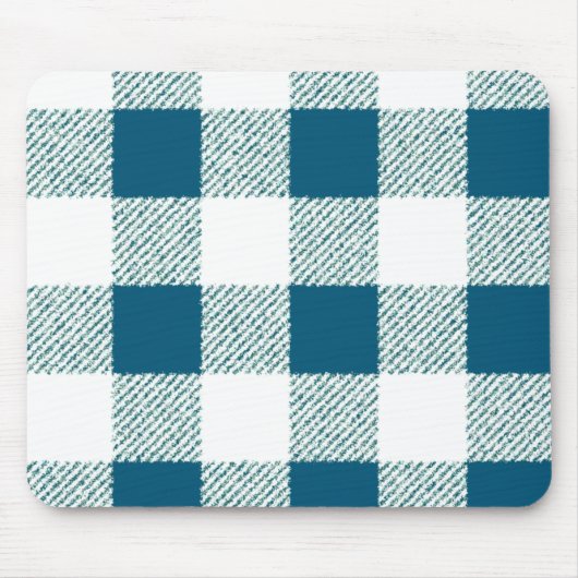Blueish Green Gingham Karo Pattern Mousepad (Vorne)