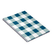 Blueish Green Gingham Karo Pattern Notizblock (Rechte Seite)