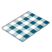 Blueish Green Gingham Karo Pattern Notizblock (Linke Seite)