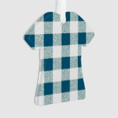 Blueish Green Gingham Karo Pattern Ornament (Vorderseite)