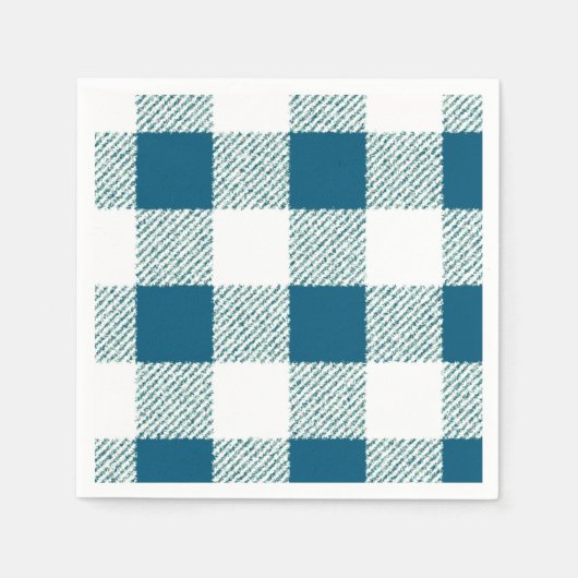 Blueish Green Gingham Karo Pattern Serviette (Vorderseite)