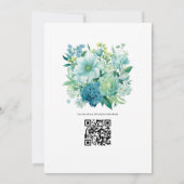 Blueish Grüntöne Floral Winter Wedding Einladung (Rückseite)