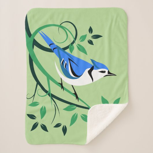 Bluejay an der Baumzweigung Sherpadecke (Vorderseite)